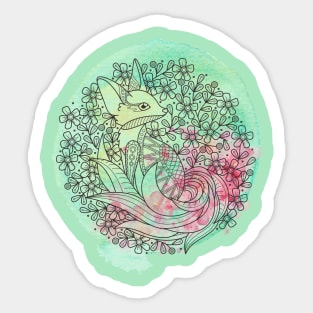 watercolor fox Sticker